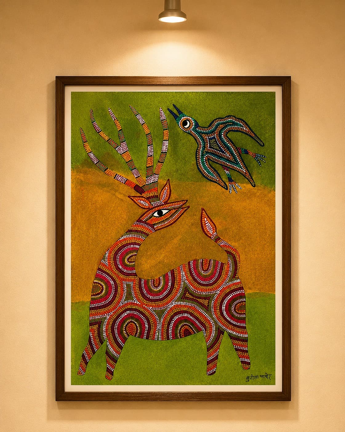Guardian of the Sacred Forest - Bhil painting