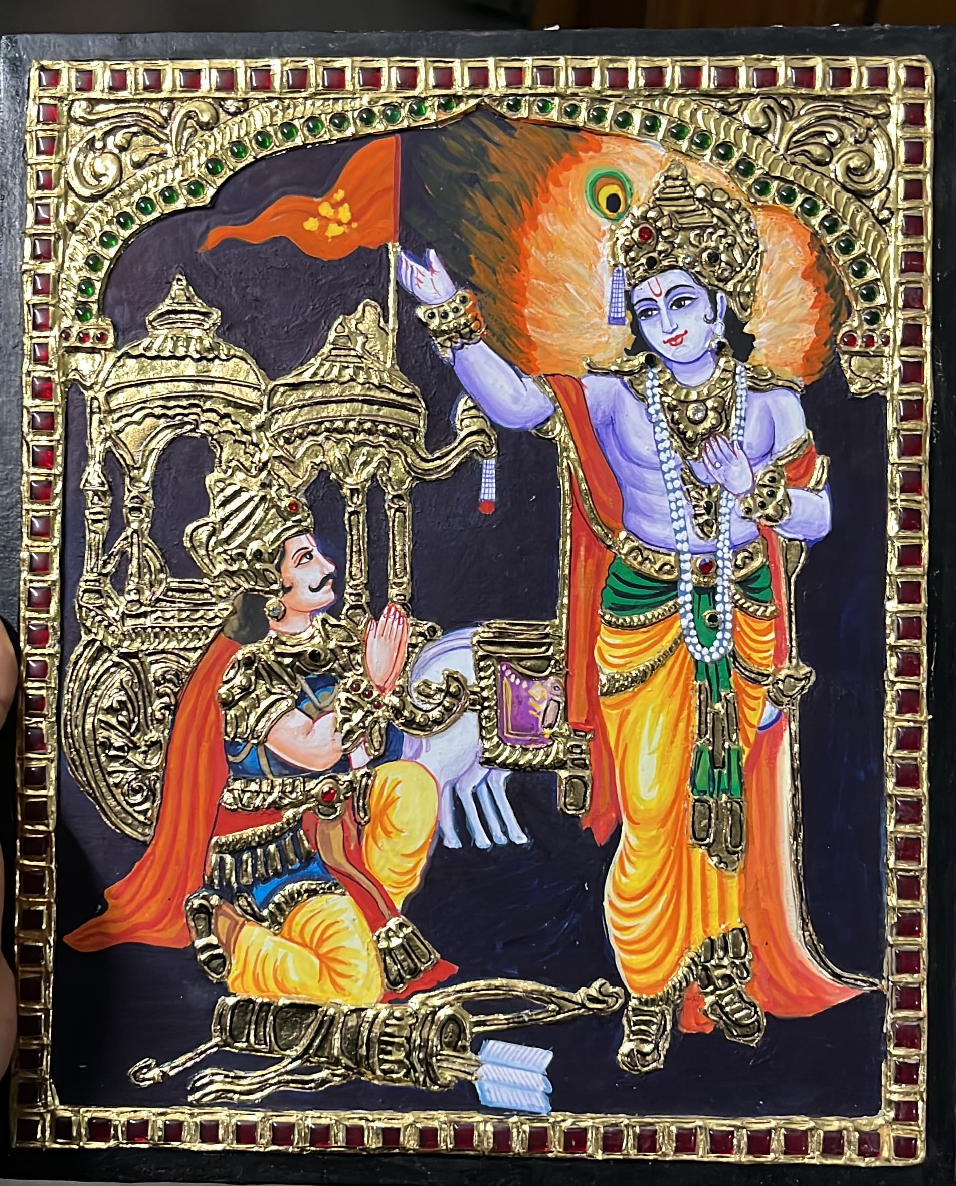 Geetha Upadhesam - Tanjore Painting - Multi color
