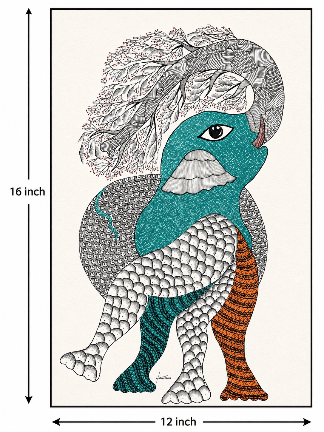 The Spirit of the Living Earth - Gond Painting — alternate view