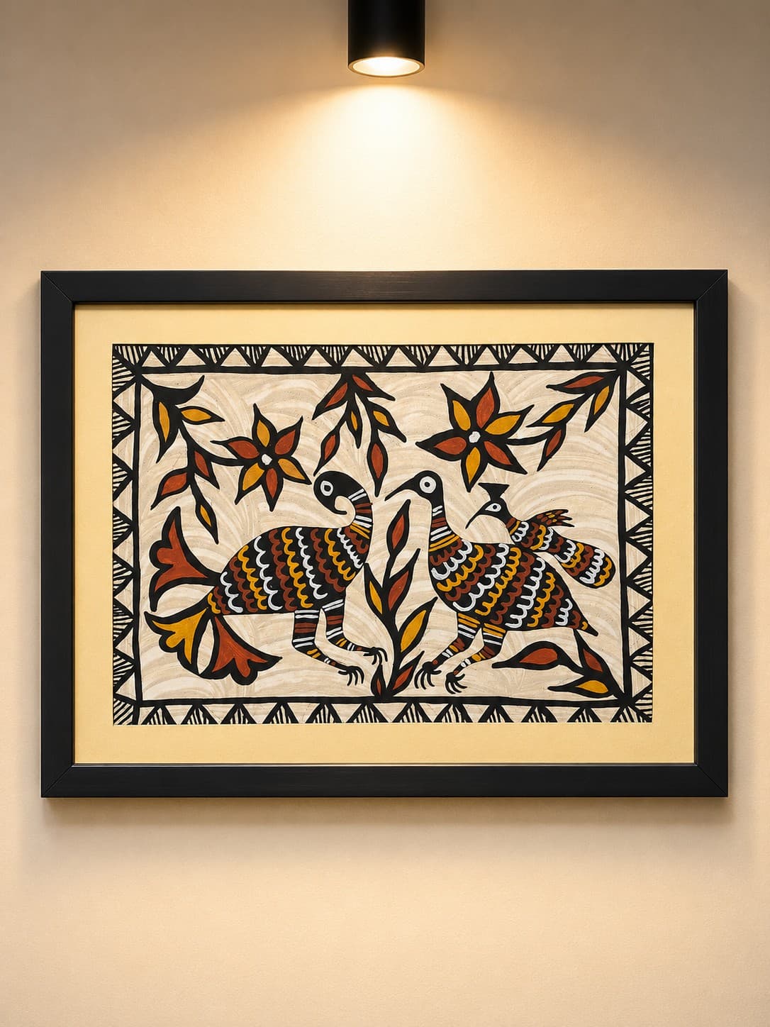 Jodi Pakshi The Eternal Pair - Sohrai Painting