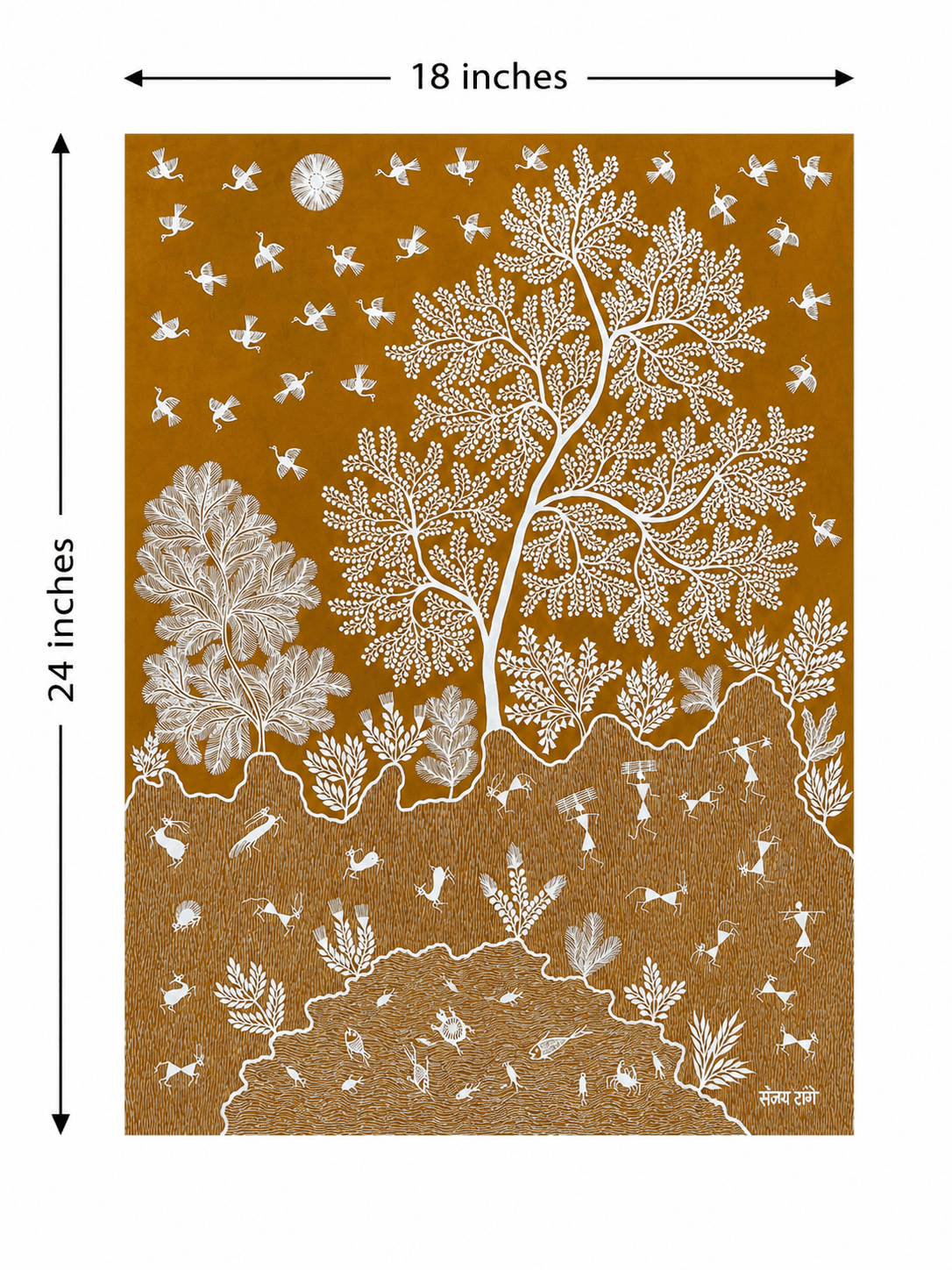 Echoes of the Earth - Warli Painting — alternate view