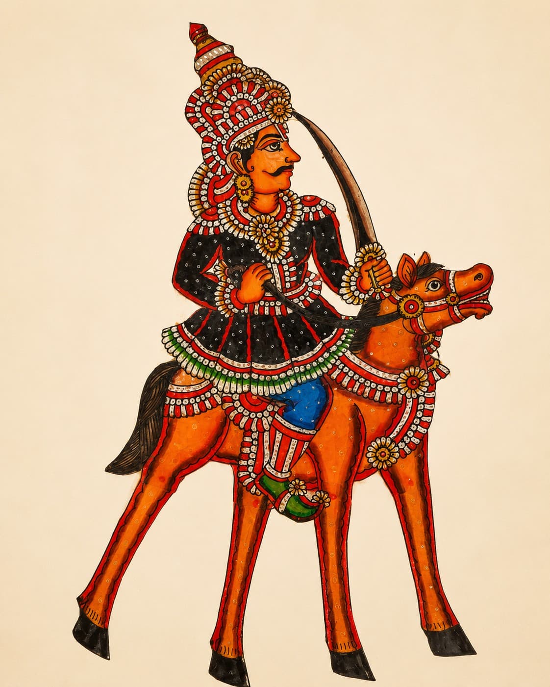 Sri Kalki Avatara Leather Puppet - Tholu Bommalata