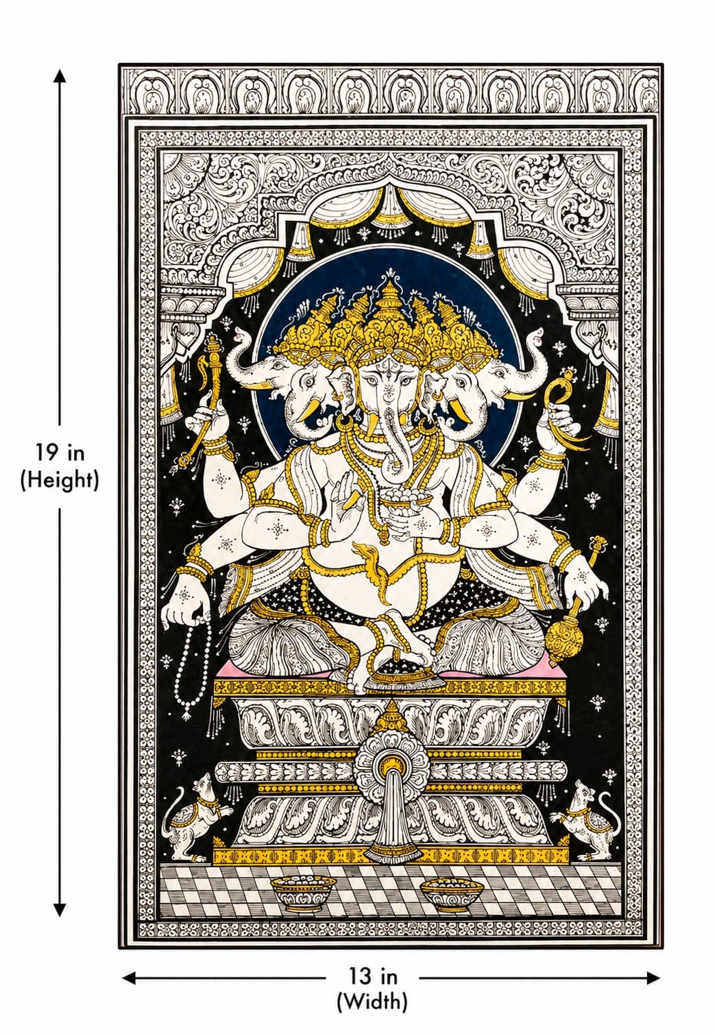 Panchamukhi Ganesha - Pattachitra Painting — alternate view