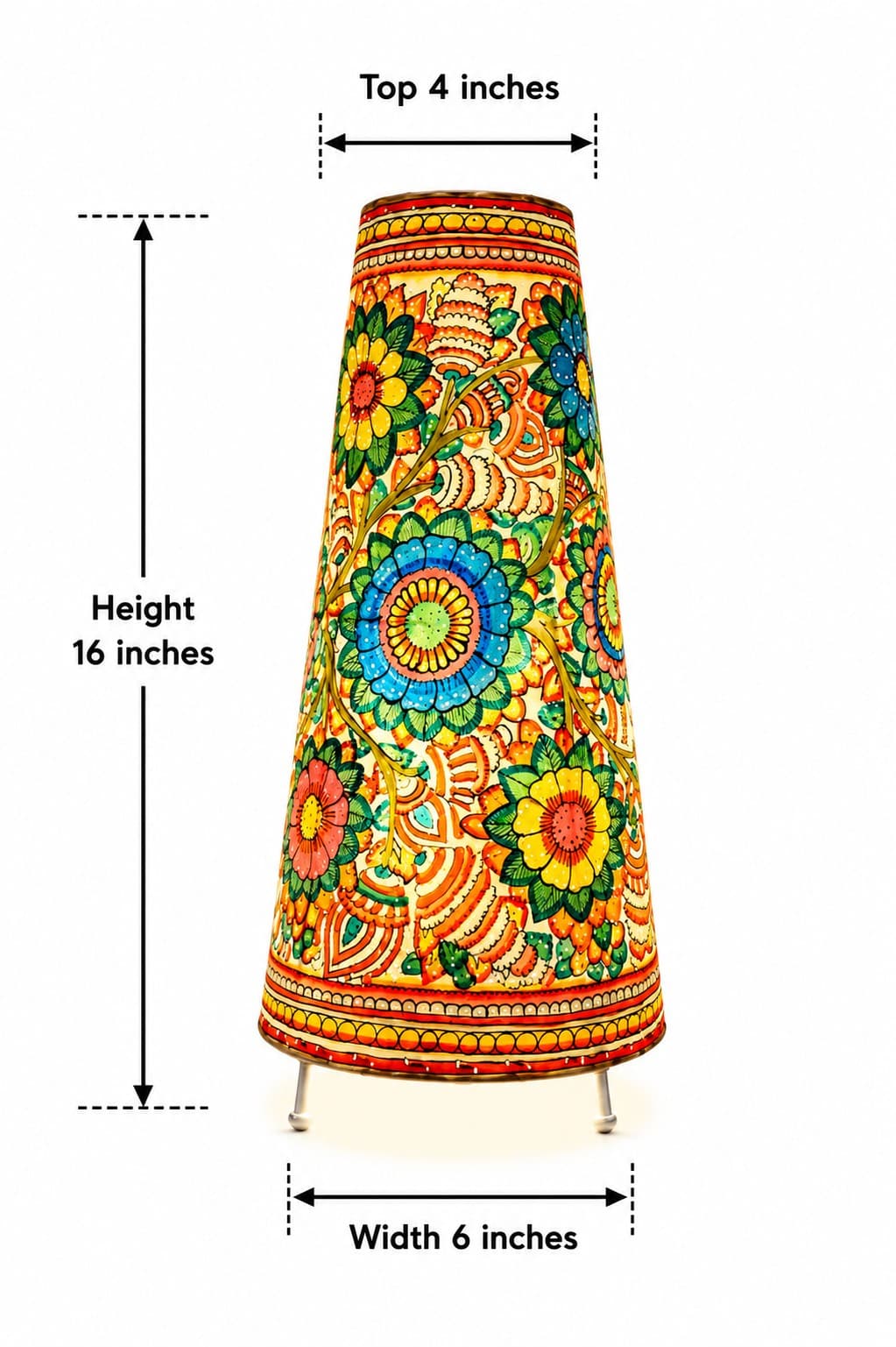 Floral Leather Floor Lamp - Tholu Bommalata — alternate view