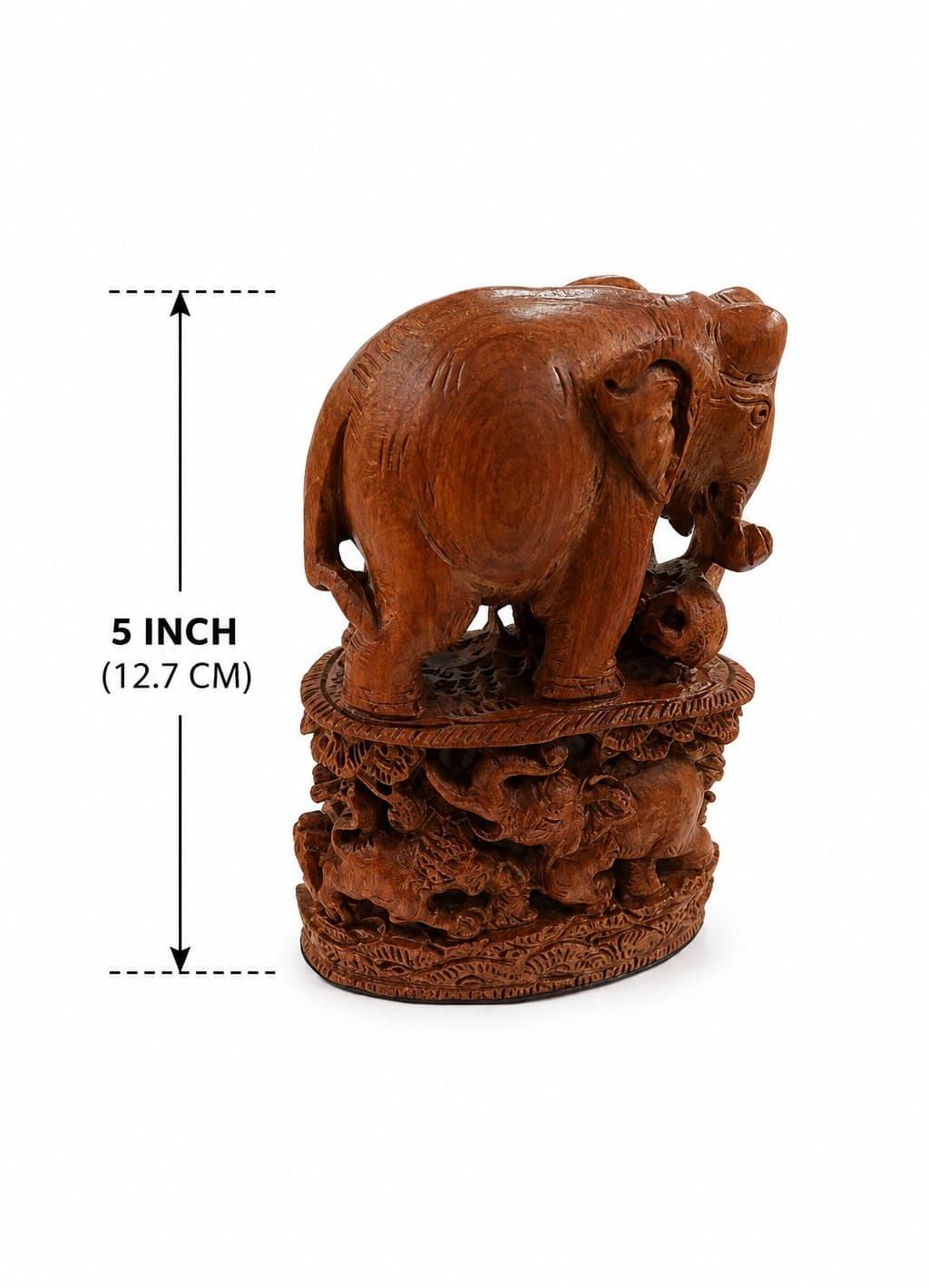 Elephant Shikar - Wood Carving — alternate view
