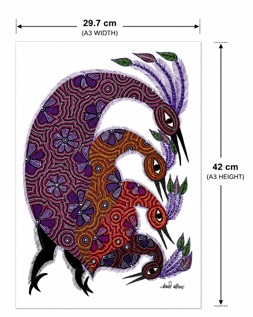 Family of Birds - Bhil Painting — alternate view