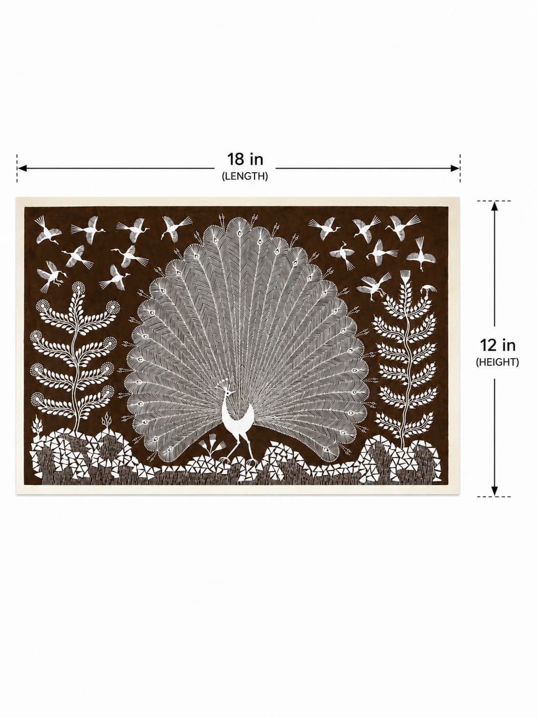 Bird & Peacock - Warli Painting — alternate view