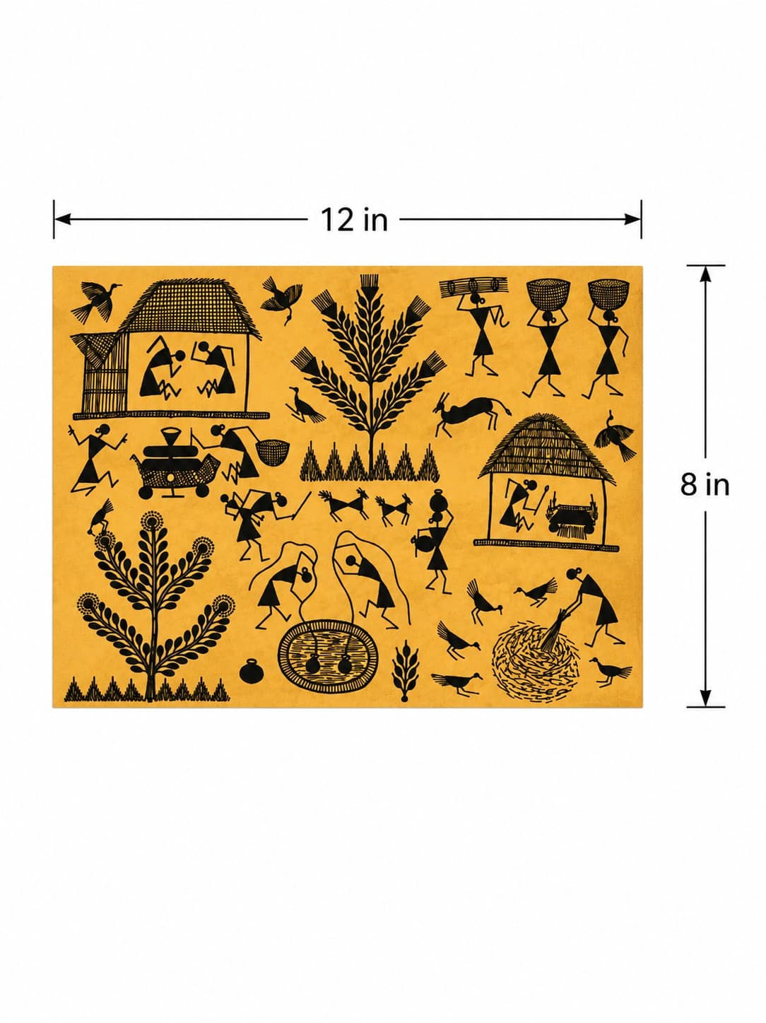 Village Scene - Warli Painting — alternate view
