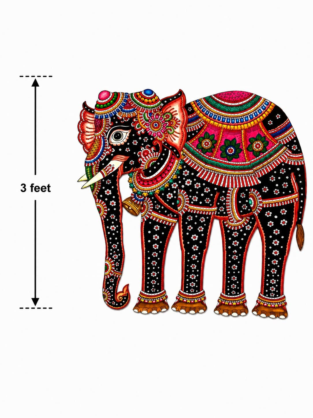 Majestic Elephant Leather Puppet - Tholu Bommalata — alternate view