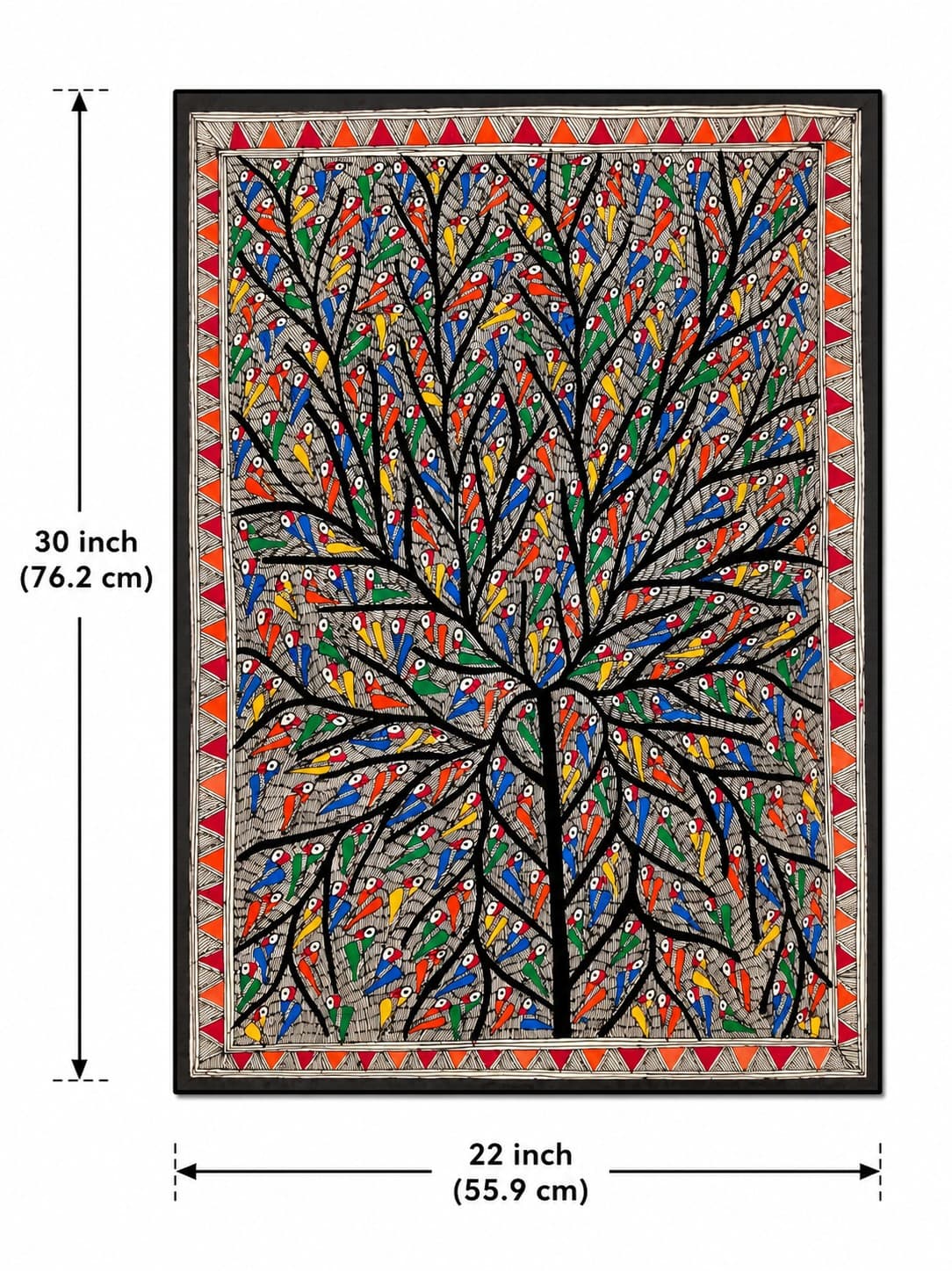 Tree of Birds - Madhubani Painting — alternate view