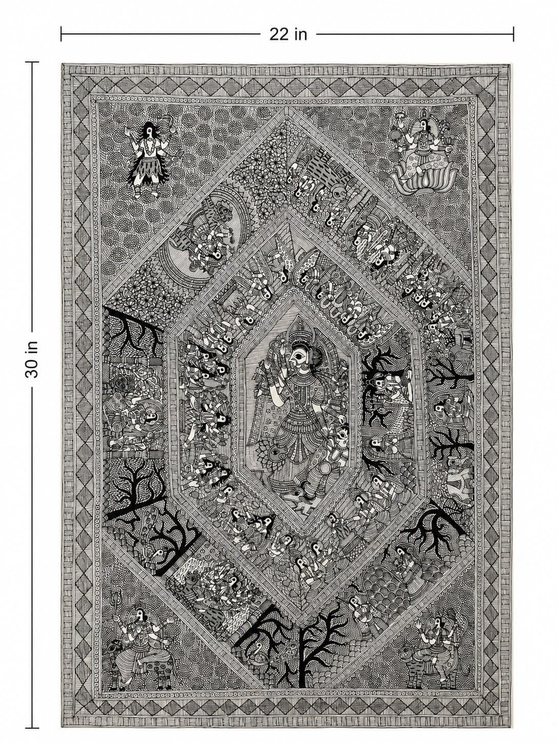 Durga Story - Madhubani Painting — alternate view