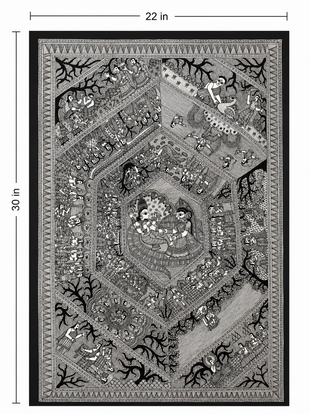 Vishnu Lakshmi Divine Stories - Godna Painting — alternate view