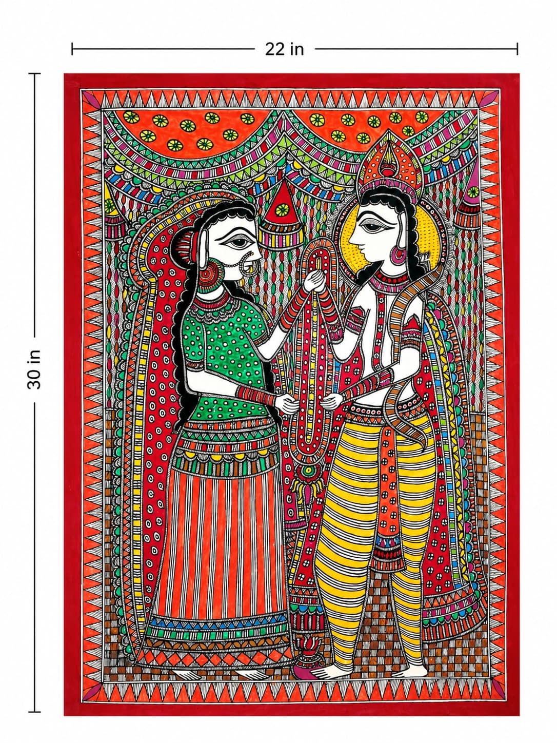 Sita Swayamvara - Madhubani Painting — alternate view
