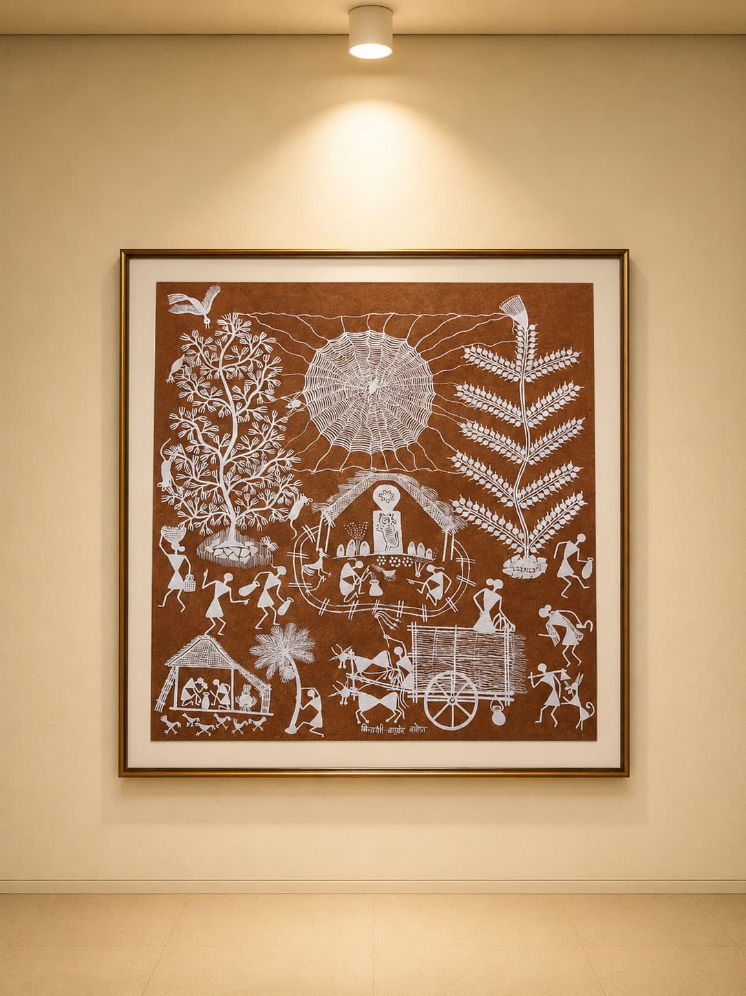 Village Life and Harvest Celebration - Warli Painting
