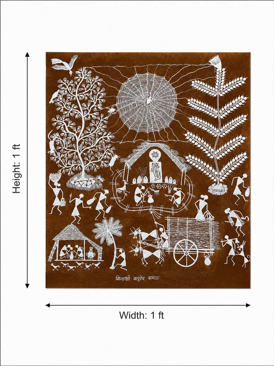 Village Life and Harvest Celebration - Warli Painting — alternate view