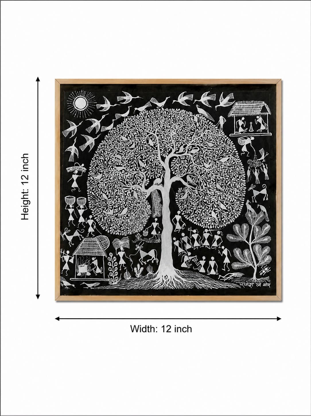 Tree of Life and Tribal Celebration - Warli Painting — alternate view