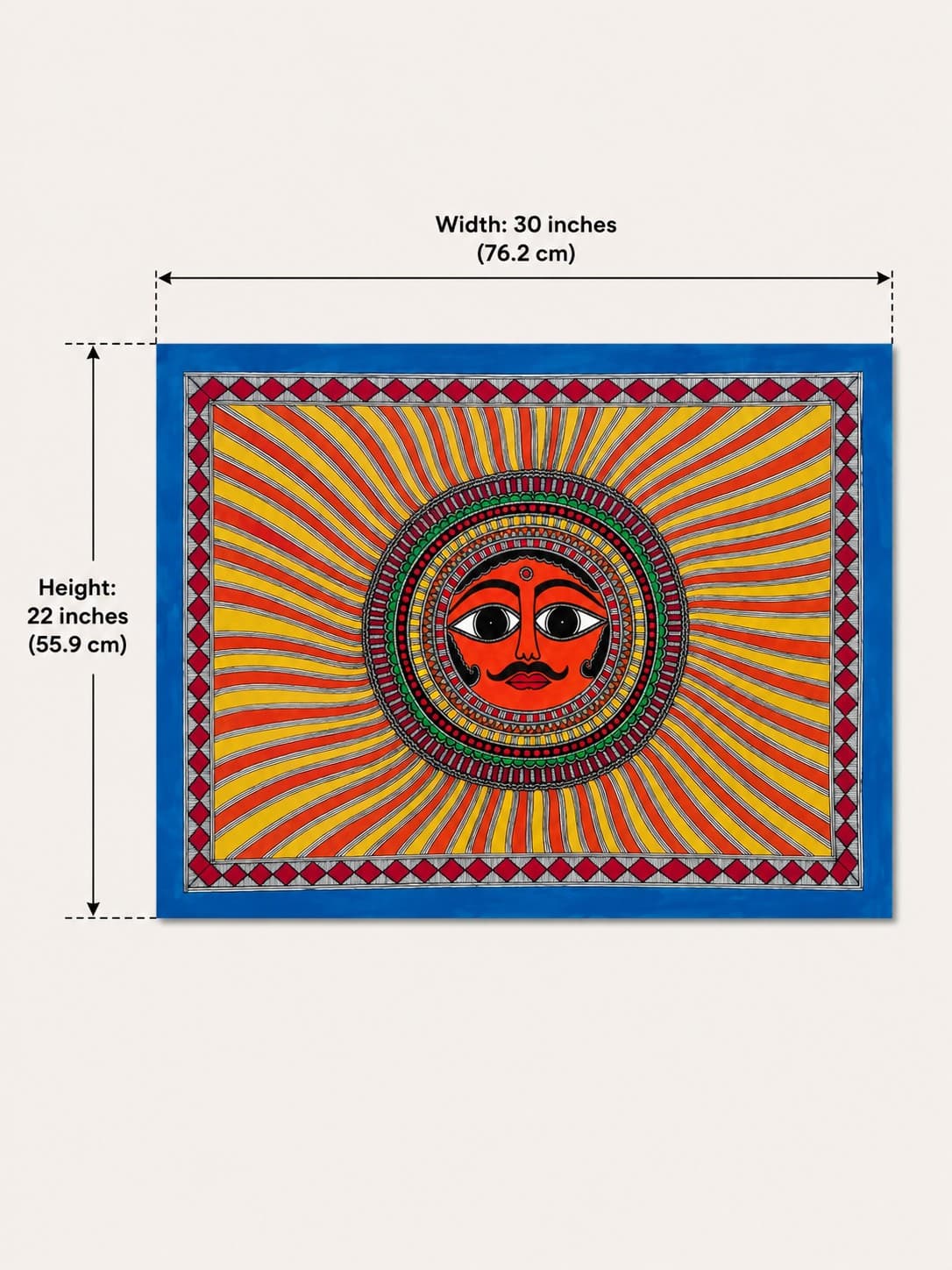 Sun God (Surya Dev) - Madhubani Painting — alternate view