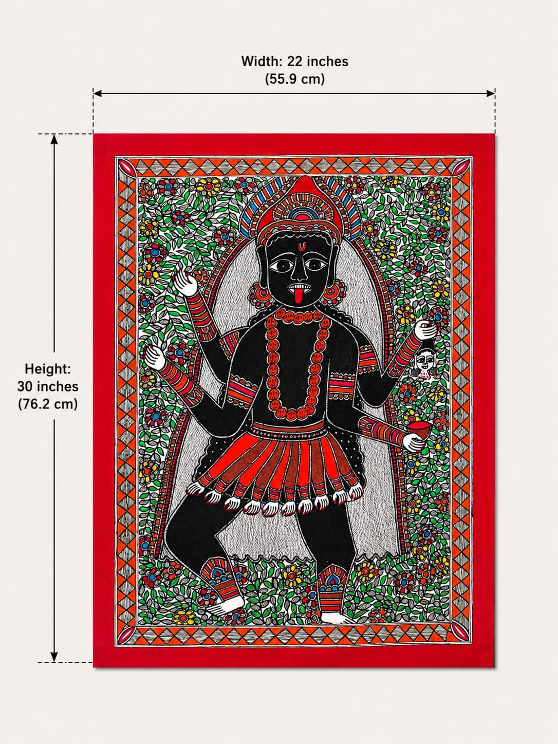 Goddess Kali - Madhubani Painting — alternate view