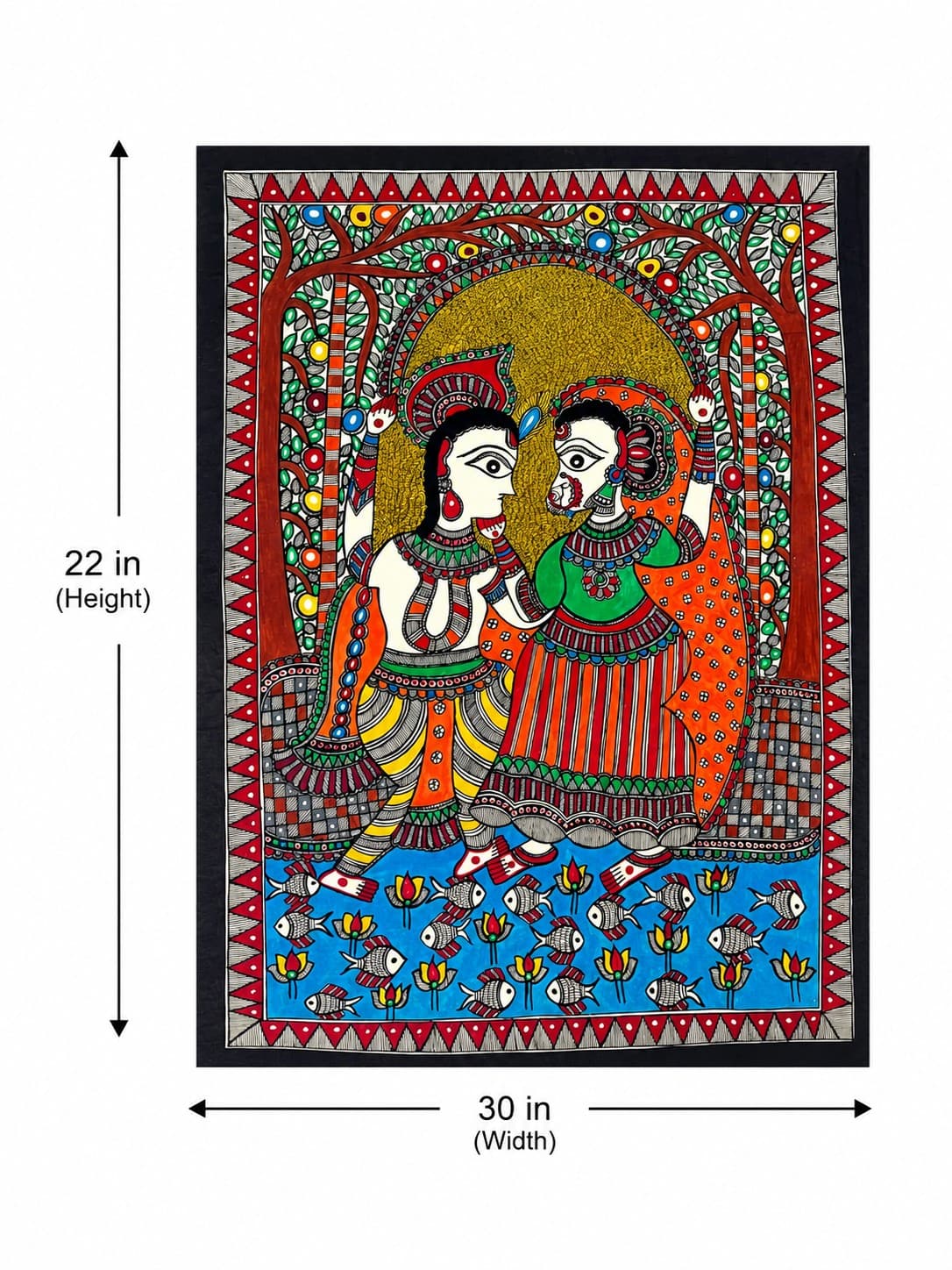 Radha Krishna - Madhubani Painting — alternate view