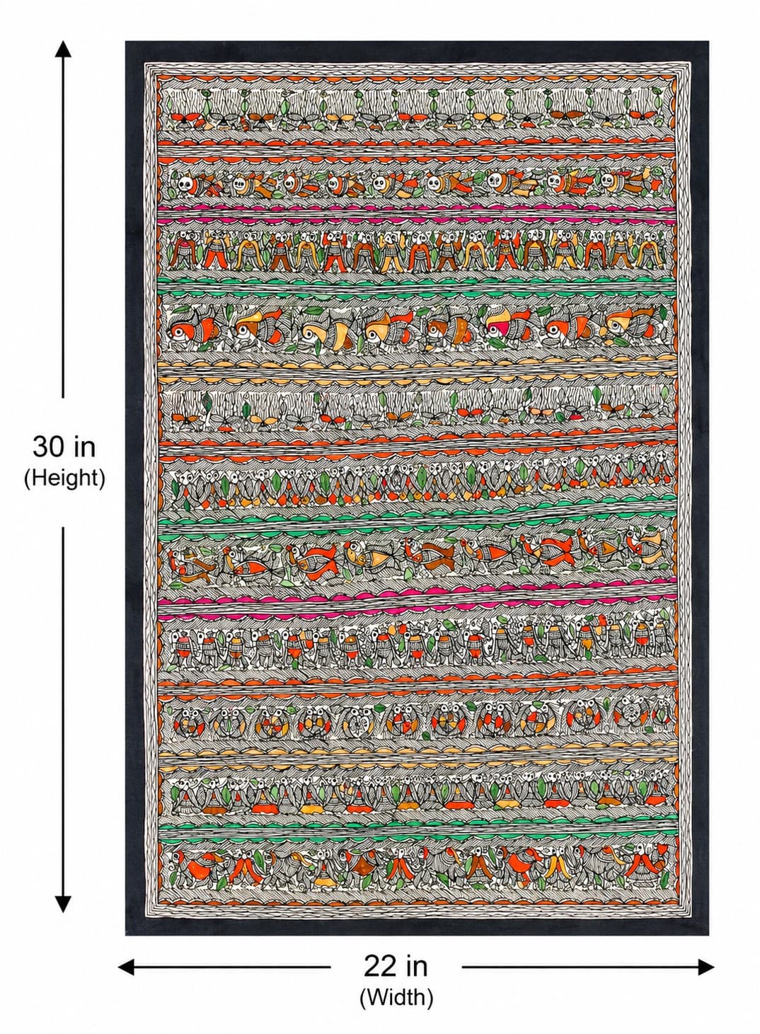 Panchatatva Border - Madhubani Painting — alternate view