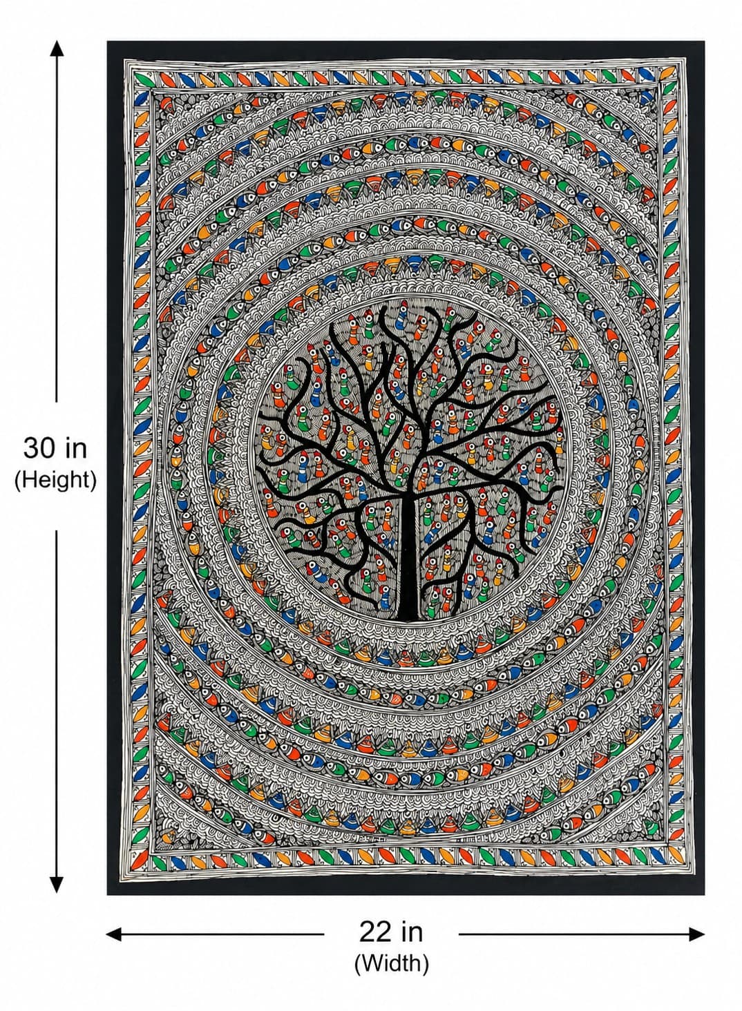 Tree of Life Mandala - Madhubani Painting — alternate view