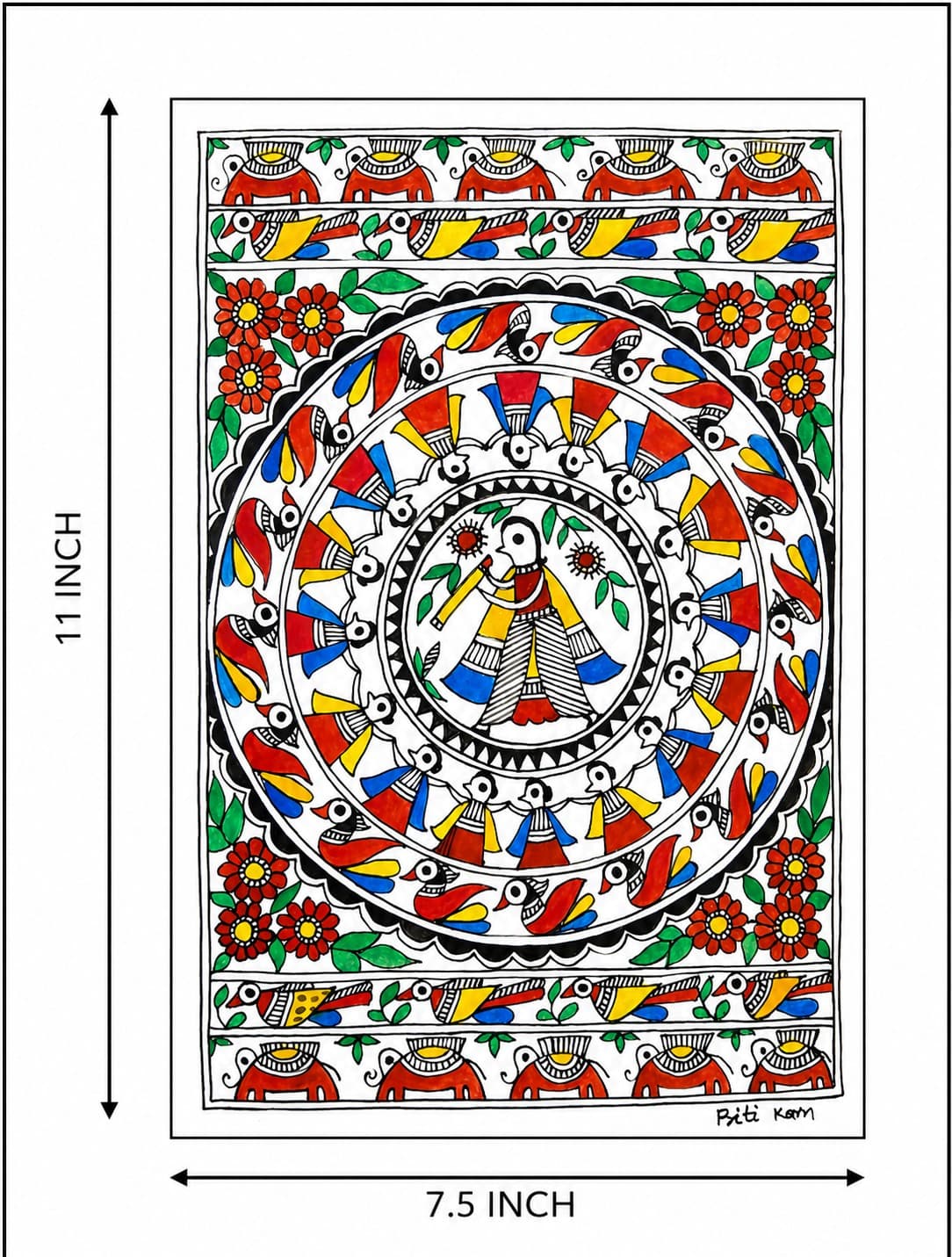 Musician Mandala - Madhubani Painting — alternate view