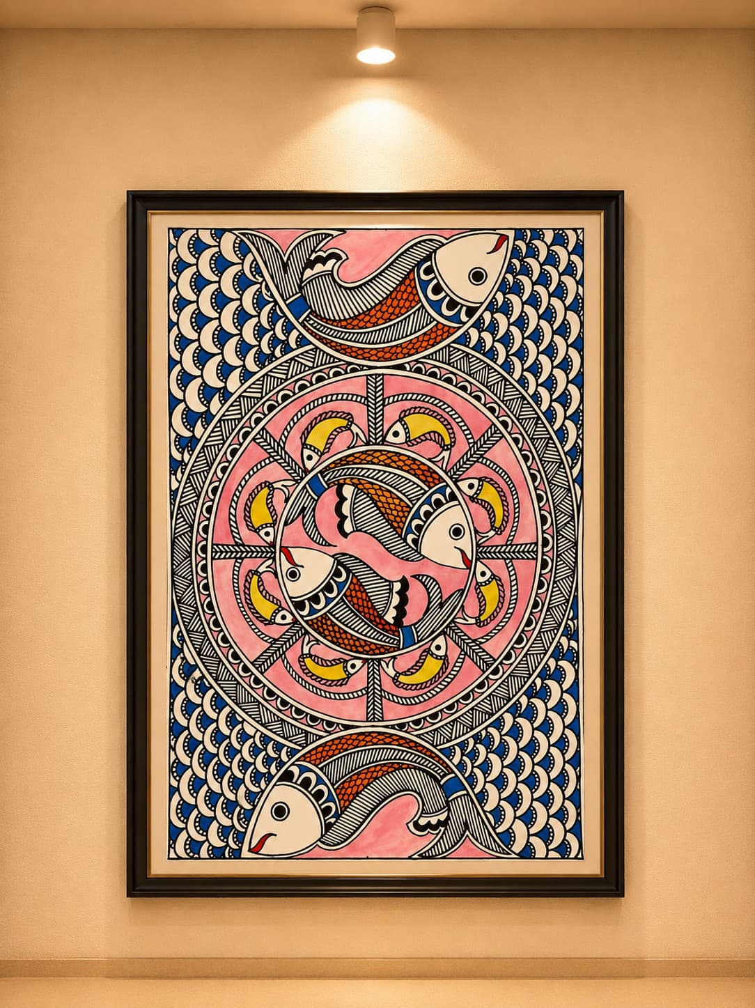 Fish Mandala of Prosperity - Madhubani Painting