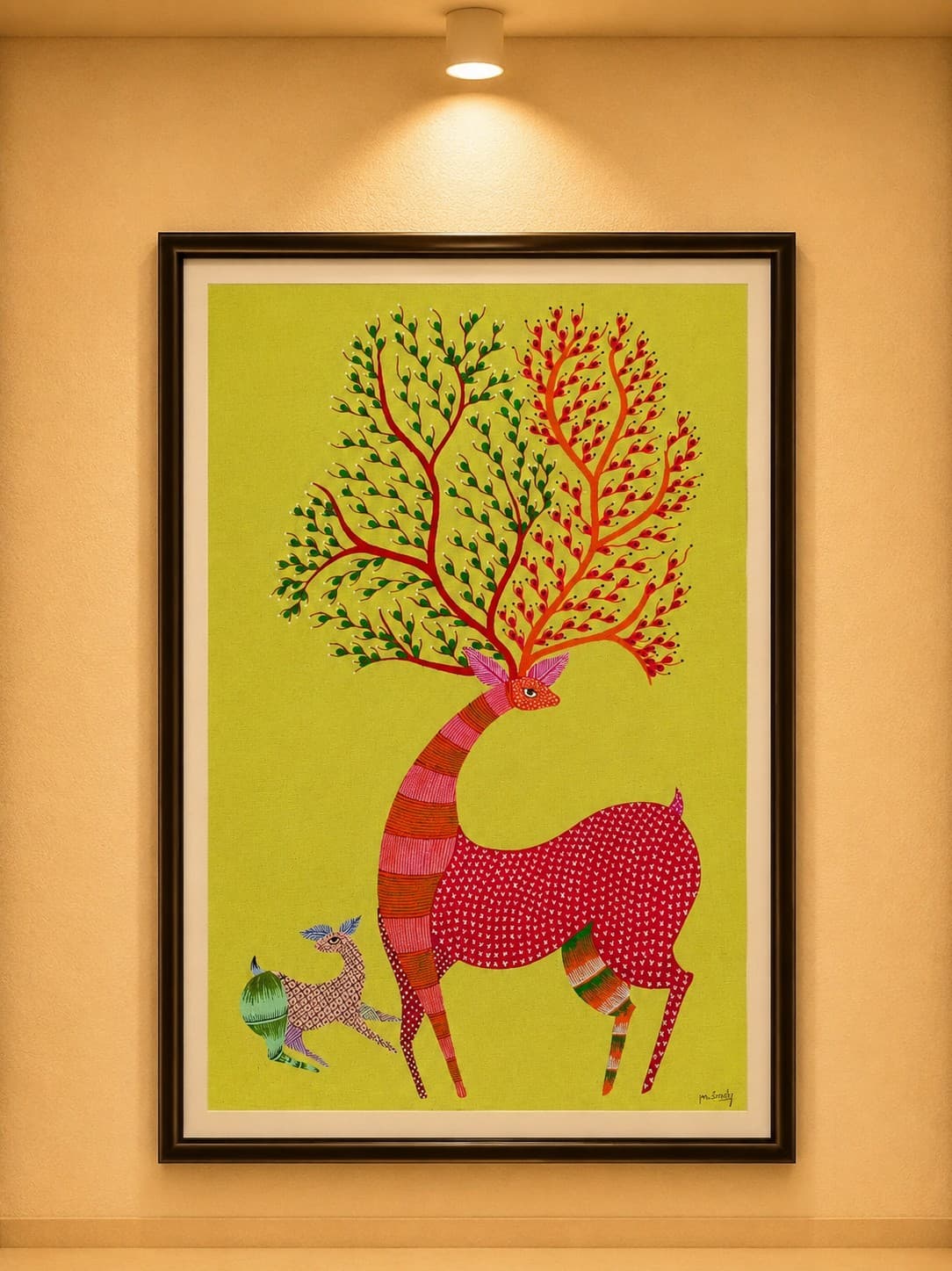 Tree of Life Deer - Gond Painting