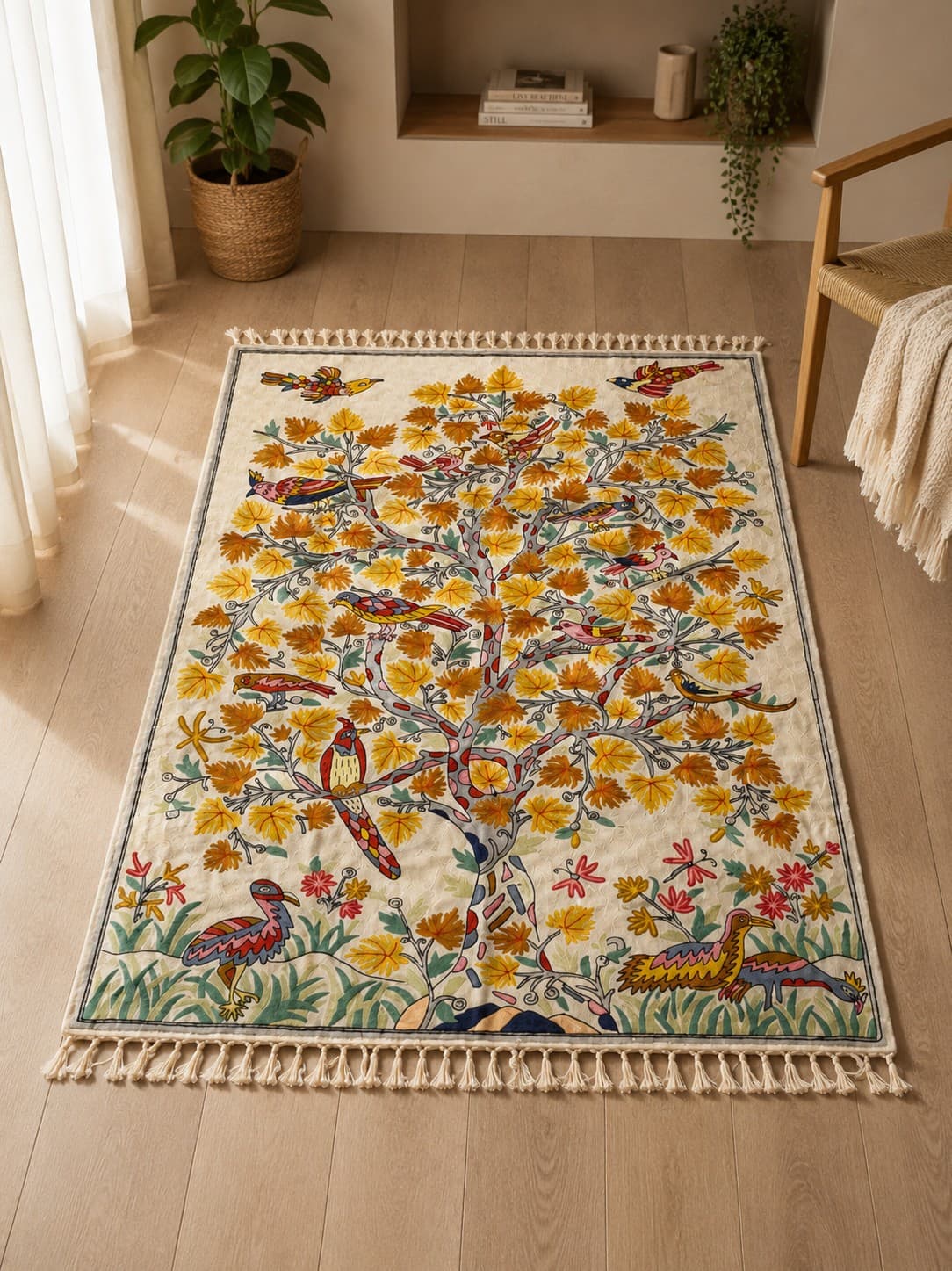 Spring Tree of Life - Kashmiri Crewel