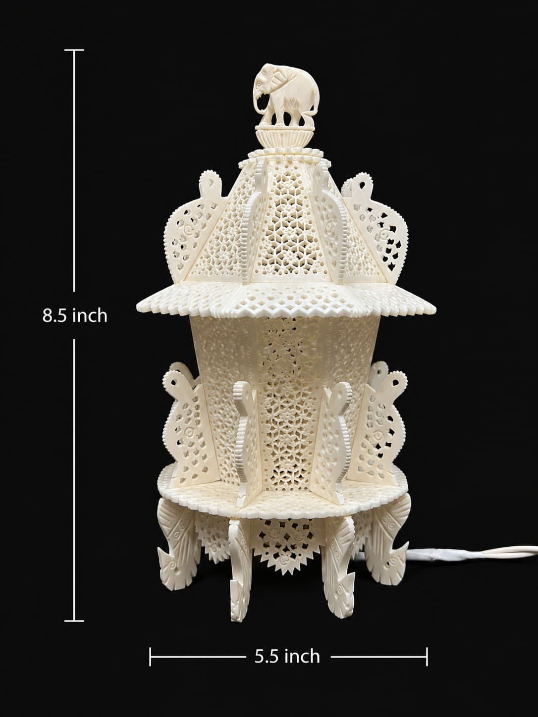 Table Lamp - Lucknow Bone Naqqashi — alternate view
