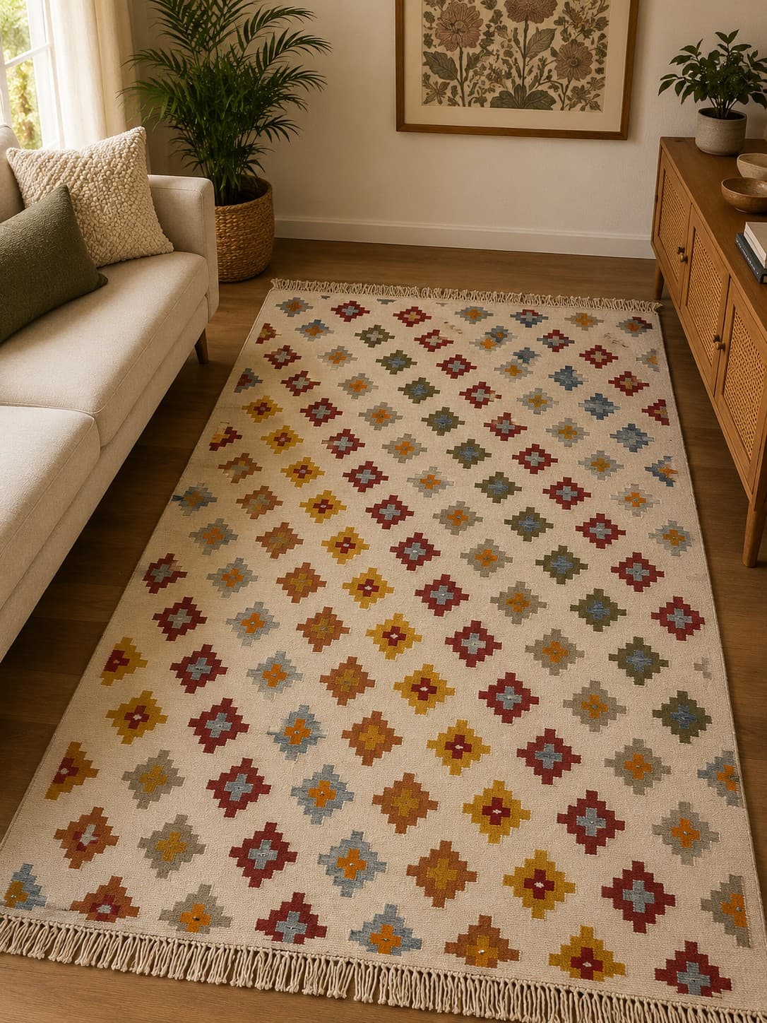 Colourful Floral Geometric - Punja Carpet