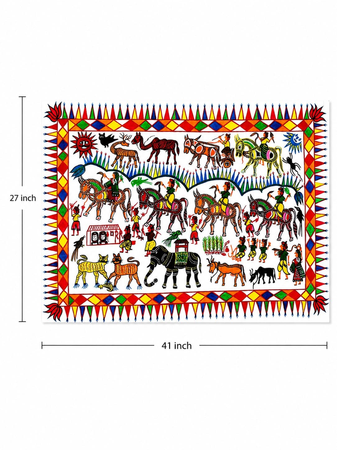 Tribal Procession - Pithora Painting — alternate view