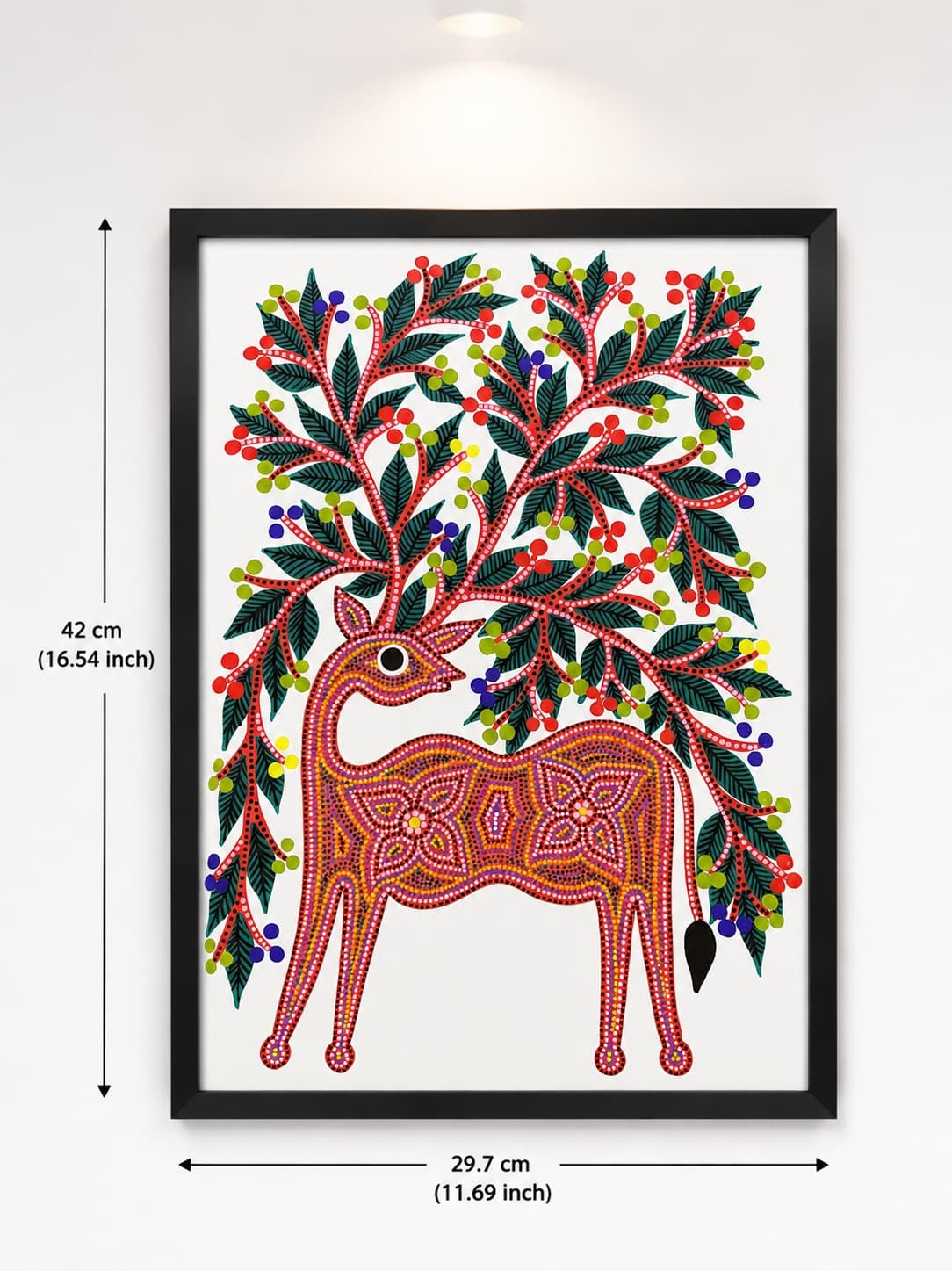 Deer Under the Tree - Bheel Painting — alternate view