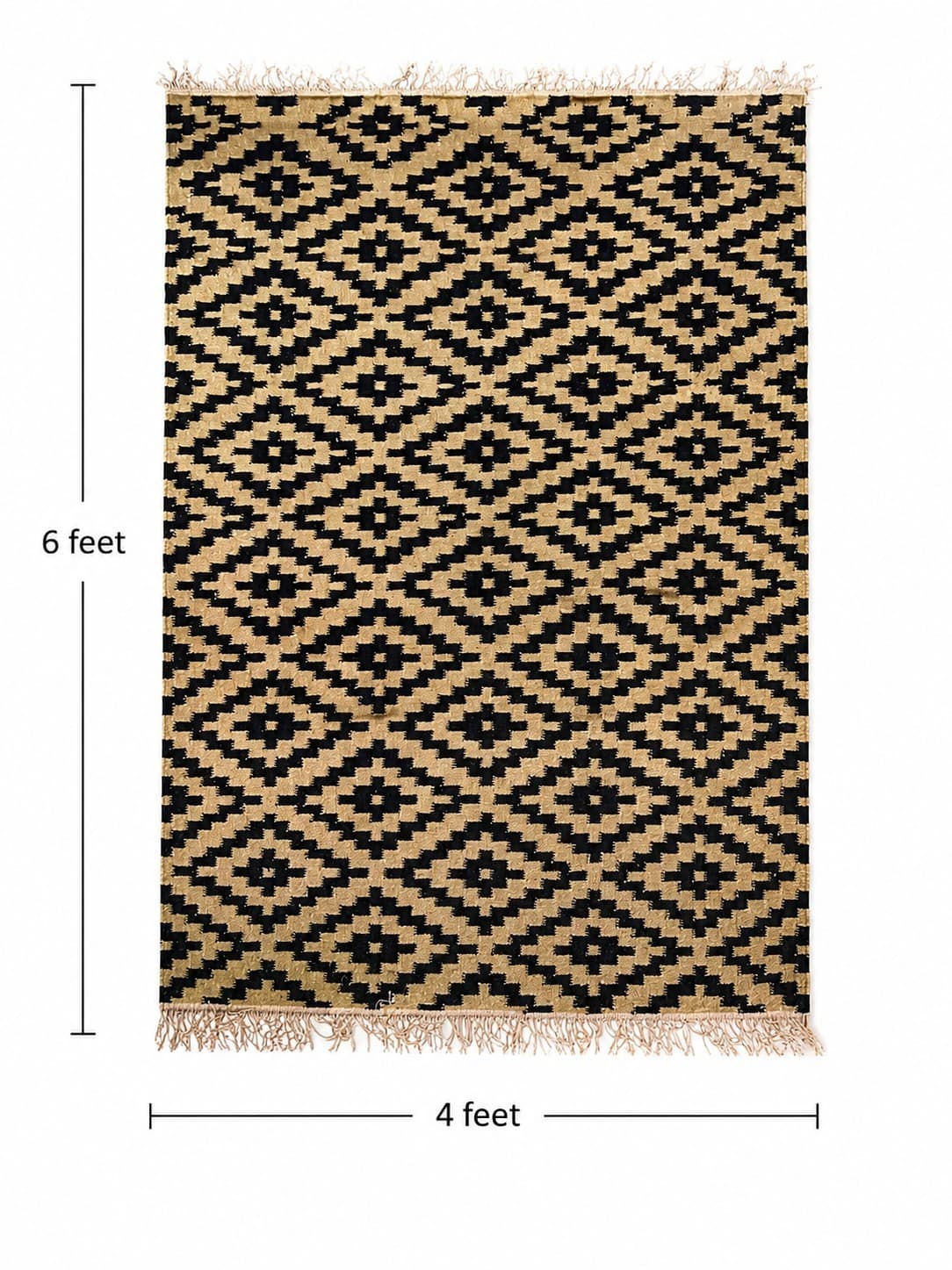 Geometric Diamond Pattern Carpet - Punja Weave — alternate view