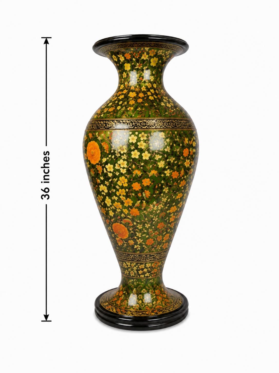 Floral Decorative Floor Vase - Papier Mache — alternate view