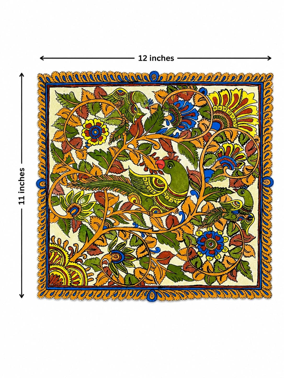 Peacock Garden Wall Art - Kalamkari — alternate view