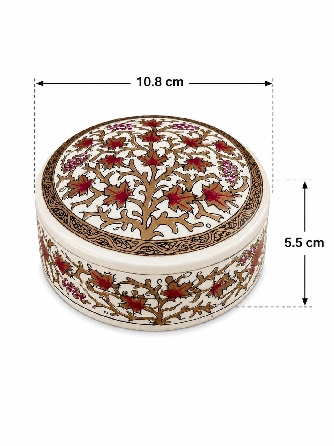 Floral Coaster Set with Holder - Kashmiri Naqashi — alternate view