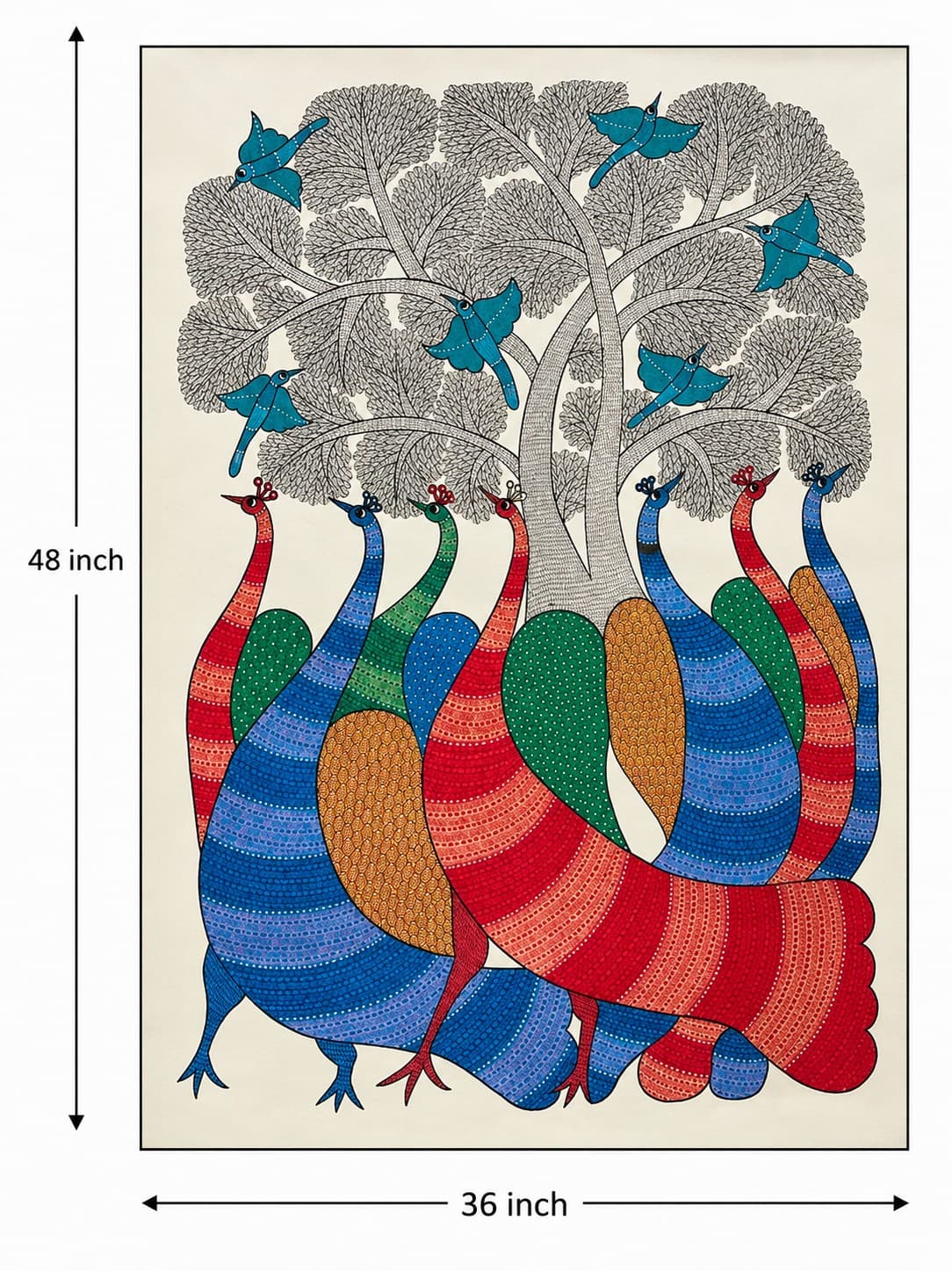 Peacock Garden - Gond Painting — alternate view