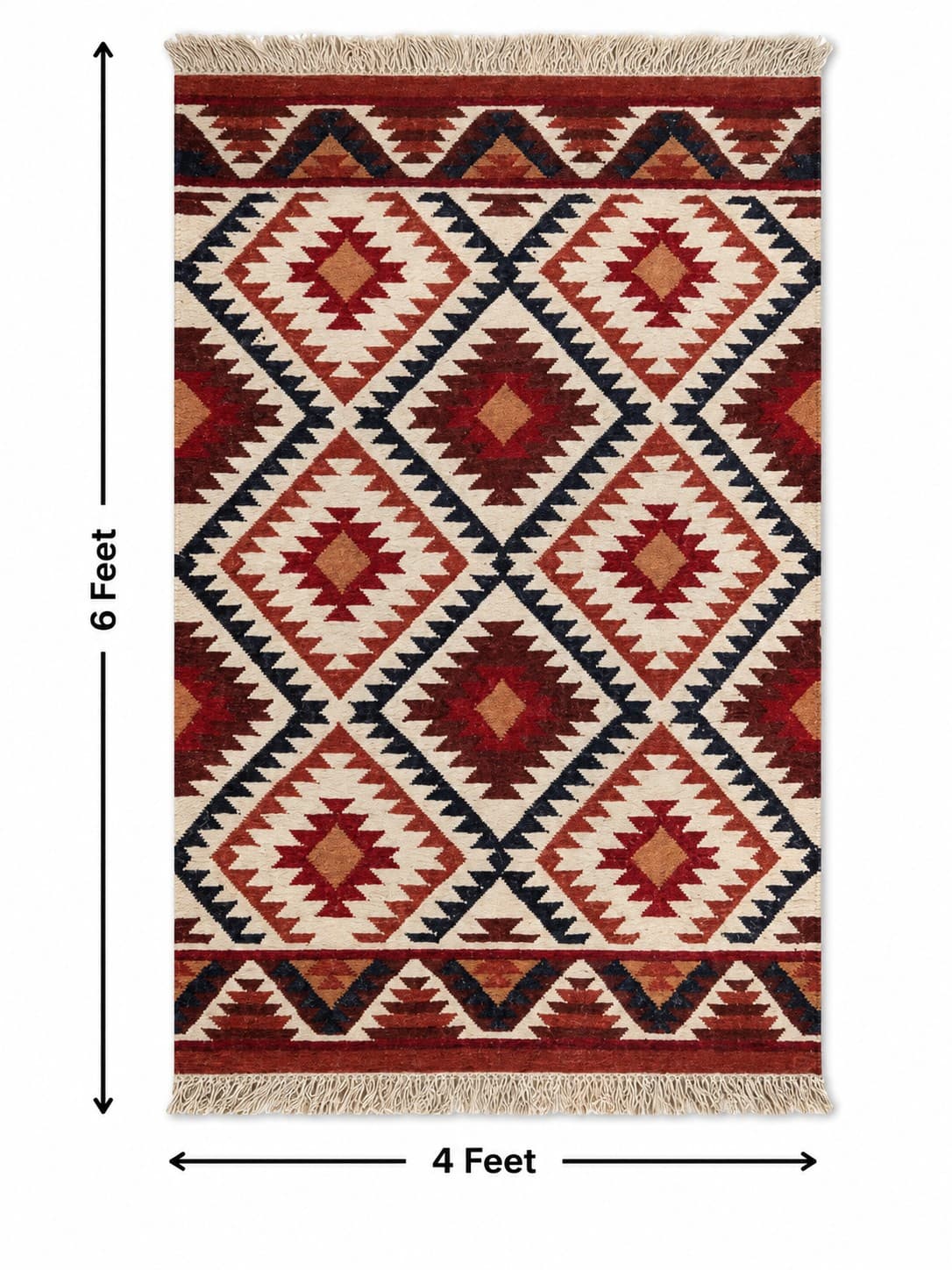 Bold Geometric Dhurrie - Punja Weave — alternate view