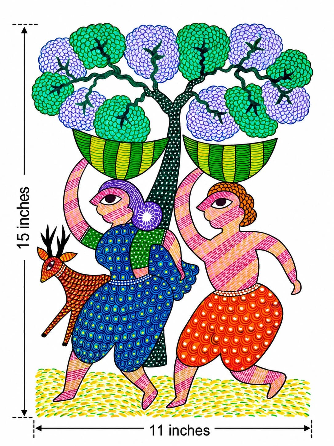 Tribal Harmony - Gond Folk Art — alternate view