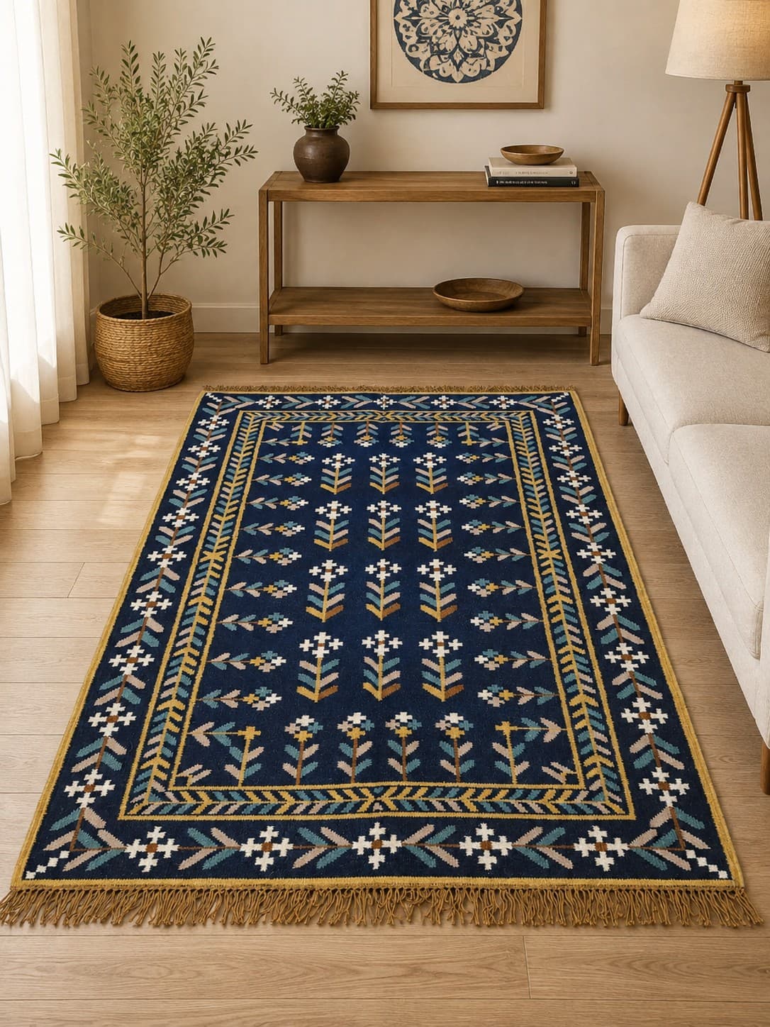 Handwoven Traditional Geometric Design - Punja Carpet