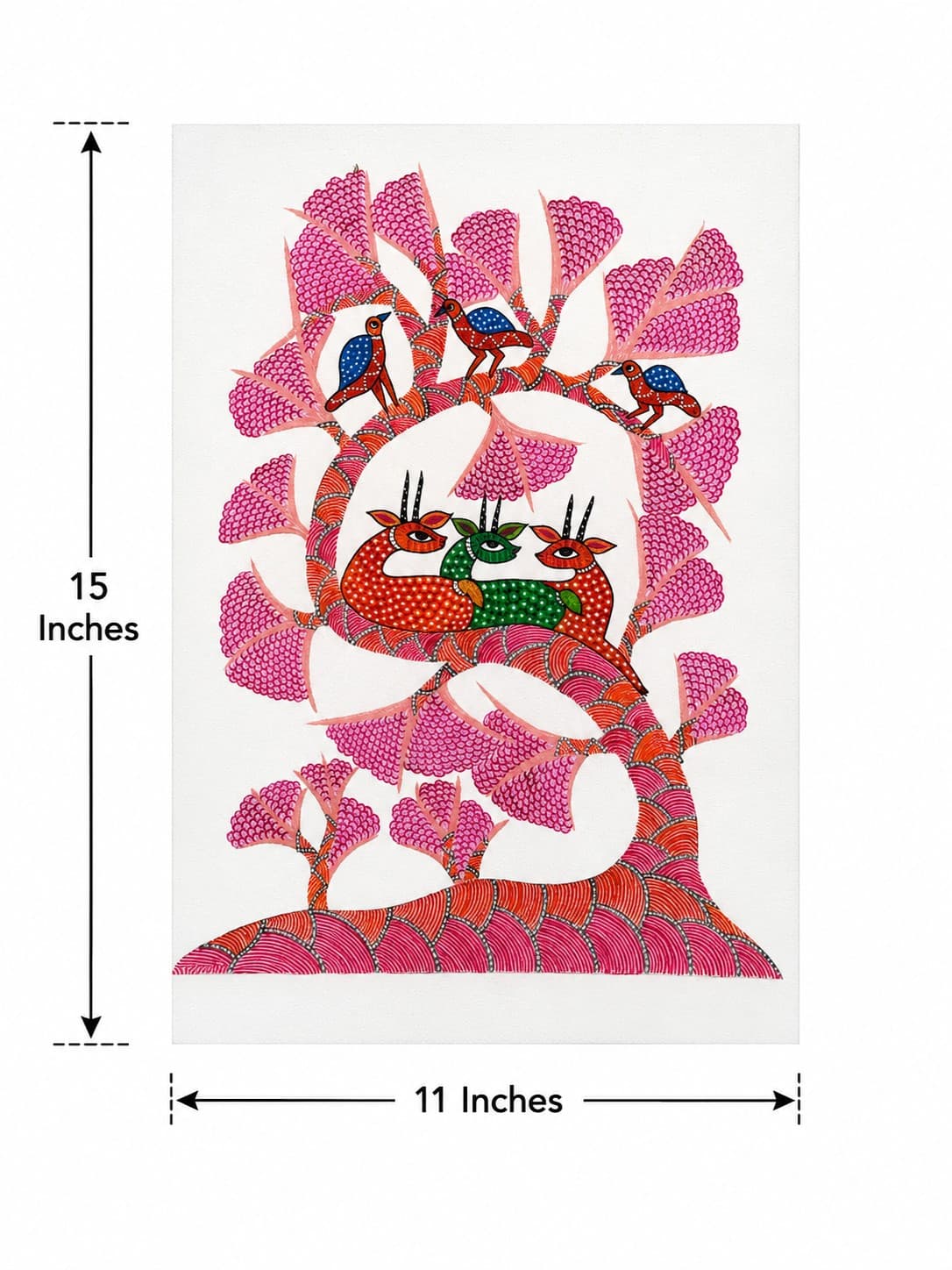 Forest in Bloom - Tribal Gond Painting — alternate view