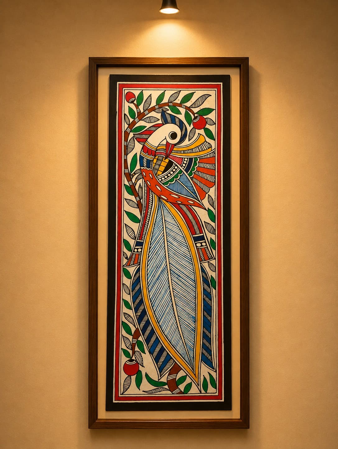 Folk Art Peacock - Madhubani Painting
