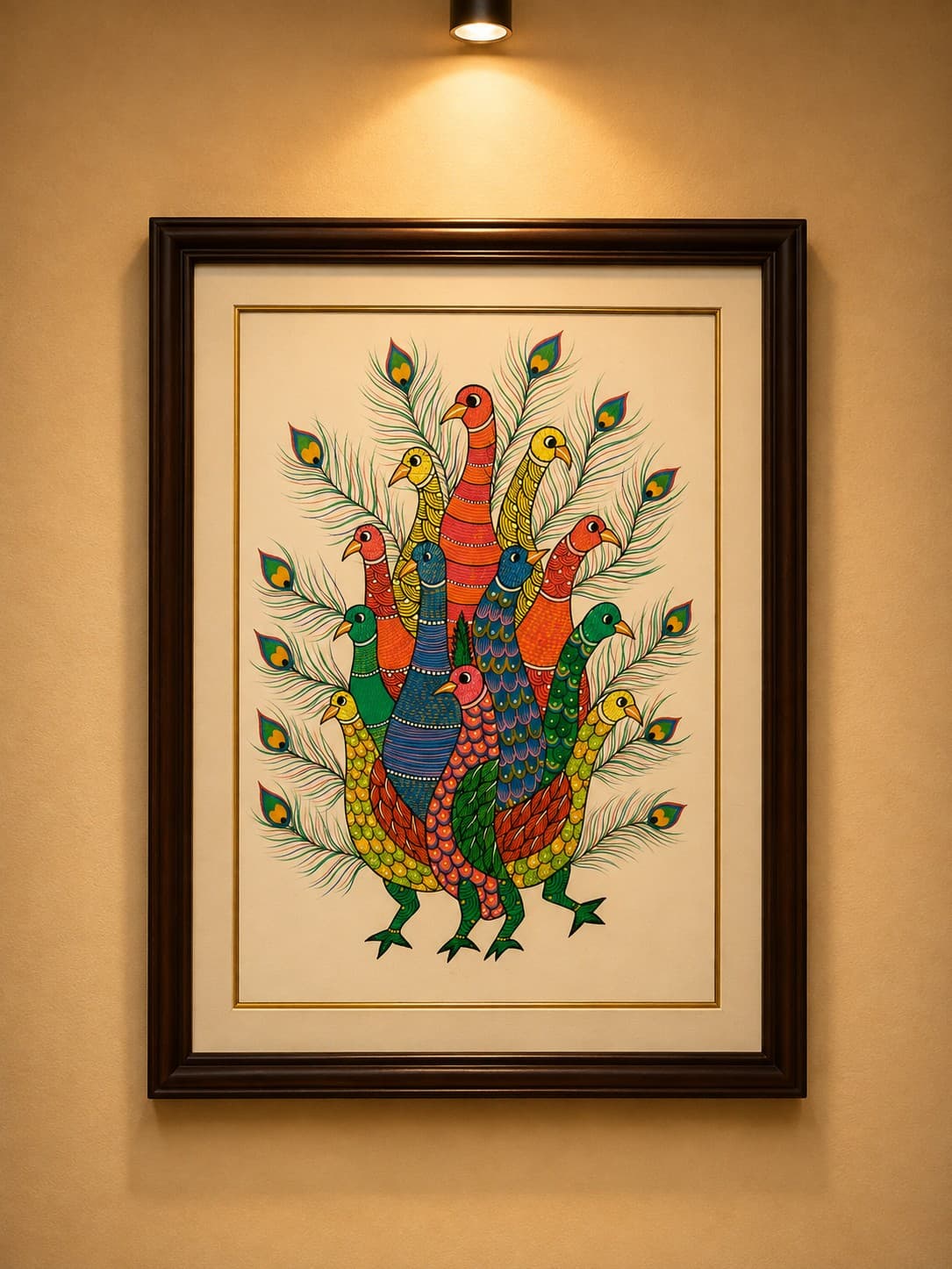 Peacock Paradise - Gond Painting