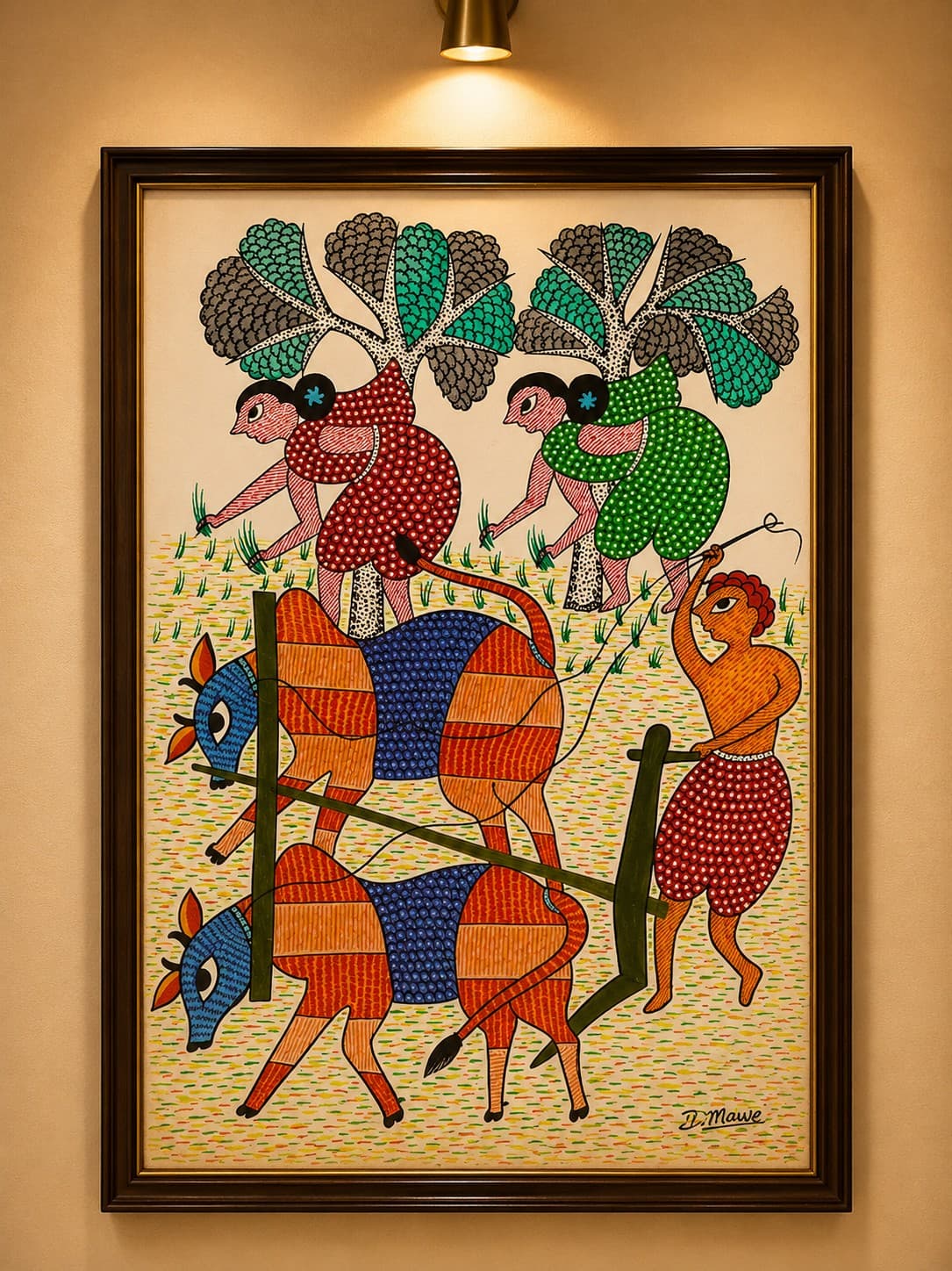 Depicting Traditional Farming Life - Gond Folk Painting