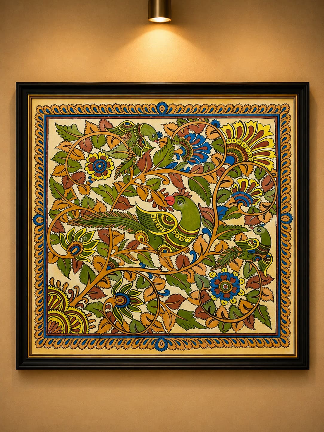 Peacock Garden Wall Art - Kalamkari