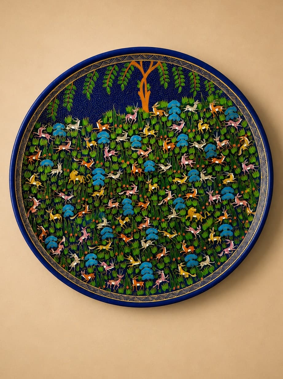 Wildlife Decorative Wall Plate - Papier Mache