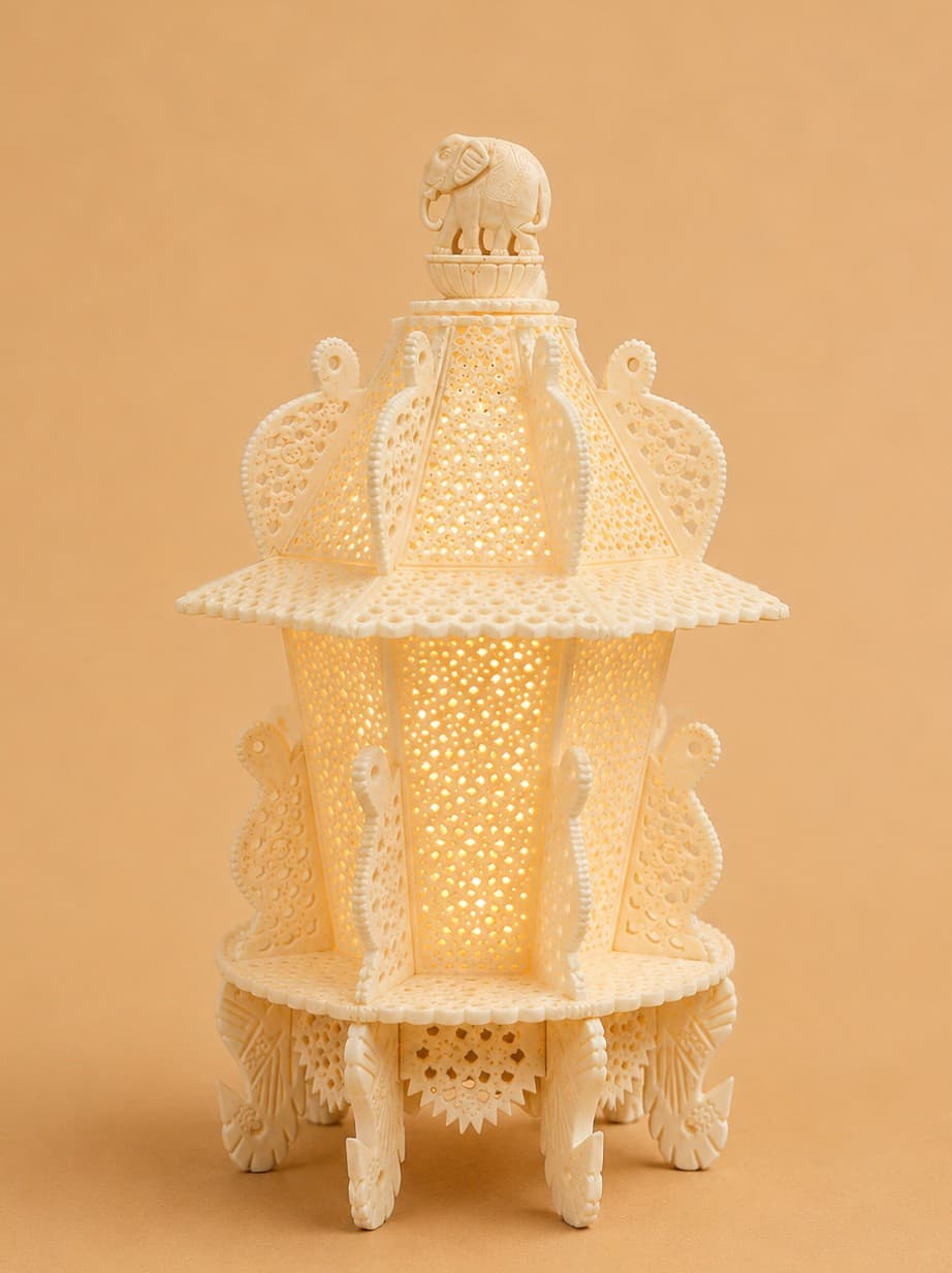 Table Lamp - Lucknow Bone Naqqashi