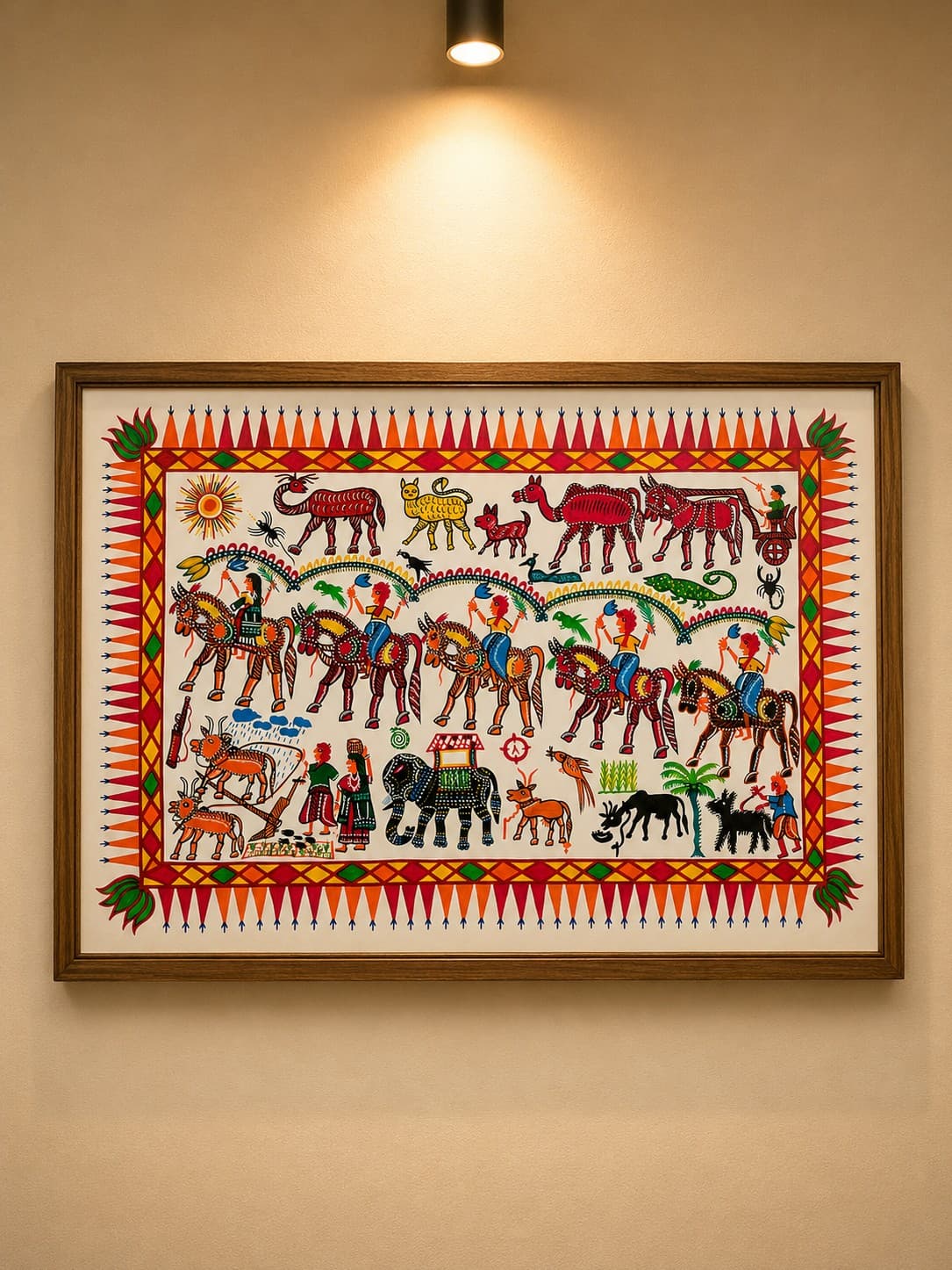 Tribal Life & Procession Artwork - Pithora Painting