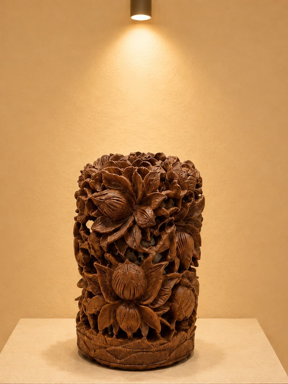 Lotus Shikar - Wood Carving